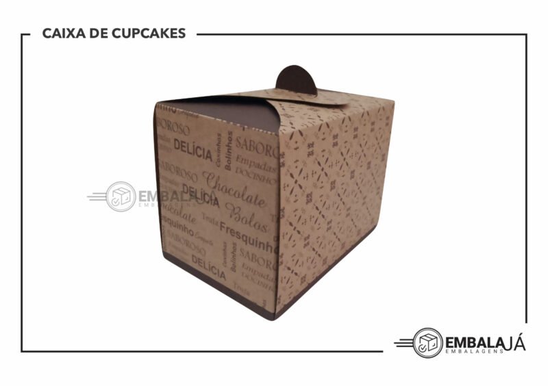 Caixa para Cupcake Individual em Papel Cartão Kraft Natural – Charmosa e Sustentável